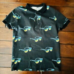 Black Kids Paul Smith Polo Shirt with Sunglasses Print